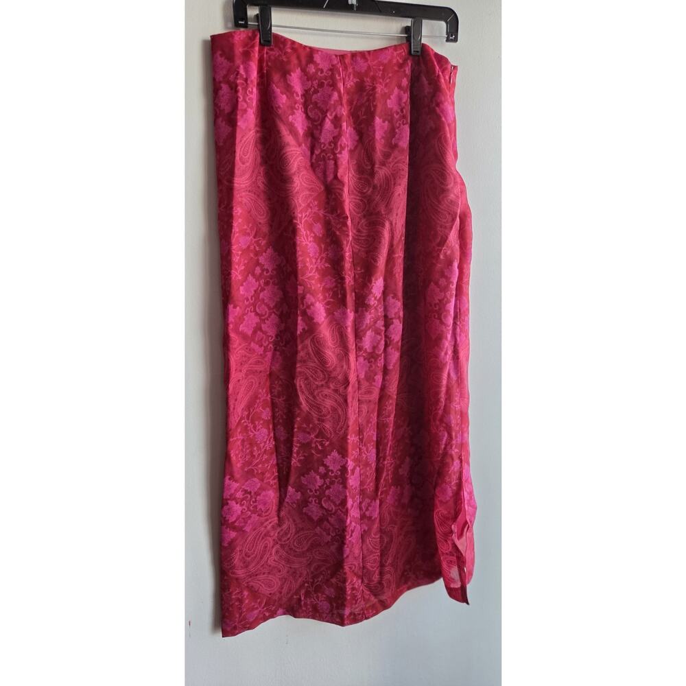 Vintage Women's Maxi Fuchia Pink Floral Paisley Long Skirt Size 12/L , USA Boho - Picture 6 of 8